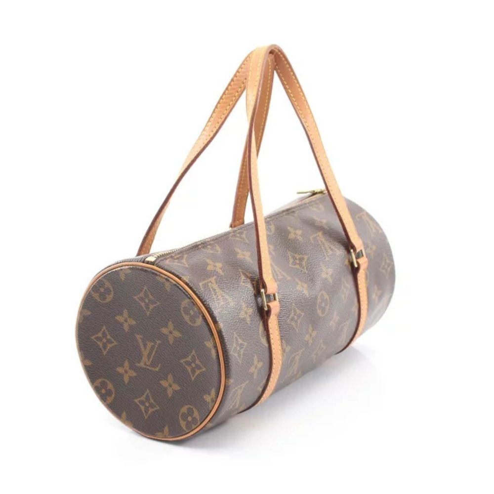 Louis Vuitton Leather Papillon Monogram Handbag Canvas Brown